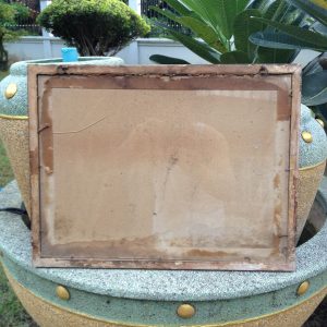 รูปถ่ายเก่าในหลวงทรงผนวชอยู่ในกรอบไม้เก่าขนาด 13"x17" กระจกร้าว - Image 3