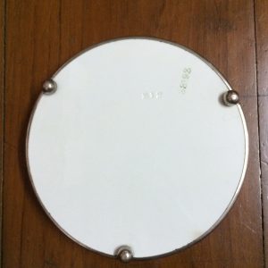 ถาดกระเบื้องโบราญสมัย ร.5 ขนาด สผ.8"ลายดอกไม้สีม่วง 2 ชมพู 2 สภาพสวยงามคลาสสิกครบสมบูรณ์ - Image 4