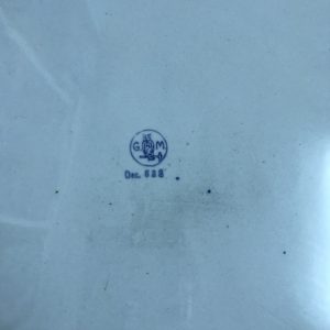 ถาดกระเบื้องโบราณรูปไข่ใบใหญ่สุด ขนาด 13"1/2 X 21"  ลายศิลปะ ตะวันตกโบราณ - Image 3