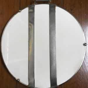 ถาดกระเบื้องโบราณสมัย ร.5 ขนาดสผ.18"ลายช่อดอกกุหลาบบานสีแดงอมชมพูเหลือง 3 ดอกใหญ่ สายงามสมบูรณ์มากๆ - Image 4