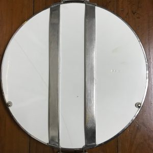 ถาดกระเบื้องโบราณสมัย ร.5 ขนาดสผ.16"ลายช่อดอกกุหลาบสีเหลืองบาน 2 ดอก ตูม1 ดอก มีร้าว 1 เส้น - Image 4