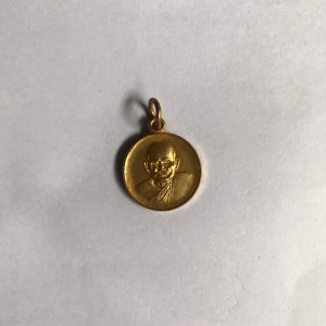 เหรียญทองแดงกลมเล็กกะไหล่ทองหลวงพ่อเงิน รุ่น ร่วมใจสร้างสะพาน 23 มีนาคม 2528 พิมพ์ใหญ่สวยงามมากๆ เหรียญที่ 2 - Image 2