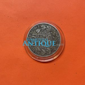 เหรียญเก่าเนื้อเงินประเทศเบลเยี่ยมสมัยพระเจ้า LEOPOLD II ROI ปี ค.ศ.1873 มูลค่า 5 France ตรงสมัย ร.5 พ.ศ.2416 - Image 3