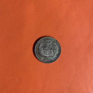 เหรียญเก่าเนื้อเงินประเทศ PERU สมัย FIRME Y FELIZ POR LA UNION ปี1924 มูลค่า UN SOL ตรงกับสมัย ร.6 ( พ.ศ.2467 ) - Image 3