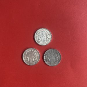 เหรียญหนึ่งสลึงช้างสามเศียรเนื้อเงินสมัย ร.6 ปี พ.ศ.2462 (1เหรียญ) และ2468 (2เหรียญ) จำนวน 3 เหรียญสวยงามคมชัดเดิม - Image 2