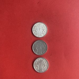 เหรียญหนึ่งสลึงช้างสามเศียรเนื้อเงินสมัย ร.6 ปี พ.ศ.2462 (1เหรียญ) และ2468 (2เหรียญ) จำนวน 3 เหรียญสวยงามคมชัดเดิม - Image 3