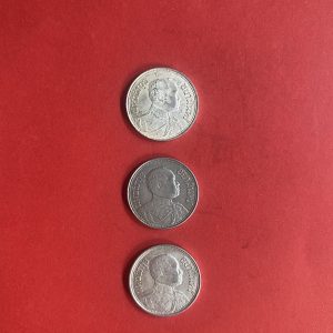 เหรียญหนึ่งสลึงช้างสามเศียรเนื้อเงินสมัย ร.6 ปี พ.ศ.2462 (1เหรียญ) และ2468 (2เหรียญ) จำนวน 3 เหรียญสวยงามคมชัดเดิม - Image 4