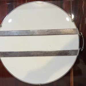 ถาดกระเบื้องโบราณสมัย ร.5 ขนาดใหญ่ 20" ผลิตจากต่างประเทศ ลายช่อผลไม้เชอรี่สีม่วง 8 ผล สภาพสวยสมบูรณ์แบบนี้หายากมาก - Image 4